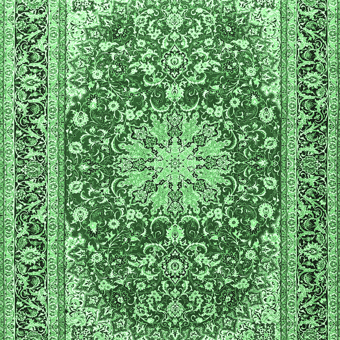 Medallion Emerald Green Traditional Rug, tr4761emgrn