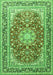 Serging Thickness of Machine Washable Medallion Green Traditional Area Rugs, wshtr4761grn