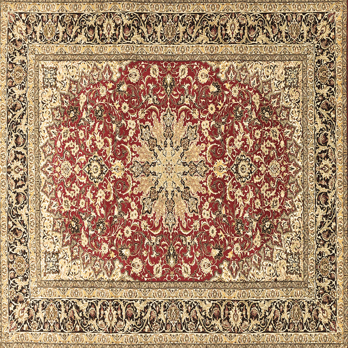 Square Medallion Brown Traditional Rug, tr4761brn