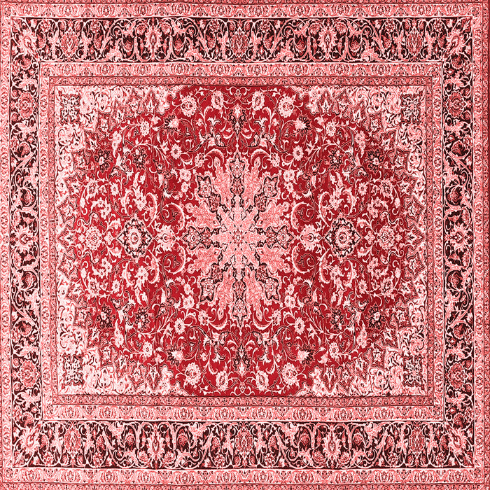 Machine Washable Medallion Red Traditional Rug, wshtr4761red
