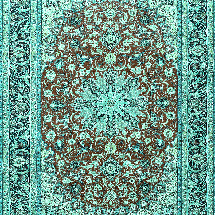 Medallion Turquoise Traditional Rug, tr4761turq
