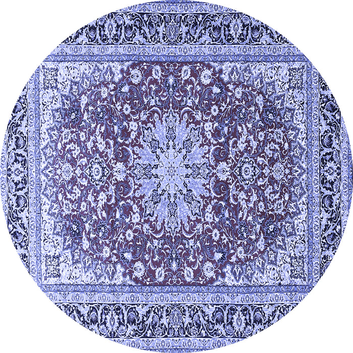 Round Medallion Blue Traditional Rug, tr4761blu