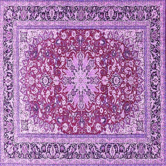 Square Medallion Purple Traditional Rug, tr4761pur
