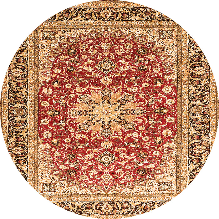 Machine Washable Medallion Orange Traditional Area Rugs, wshtr4761org