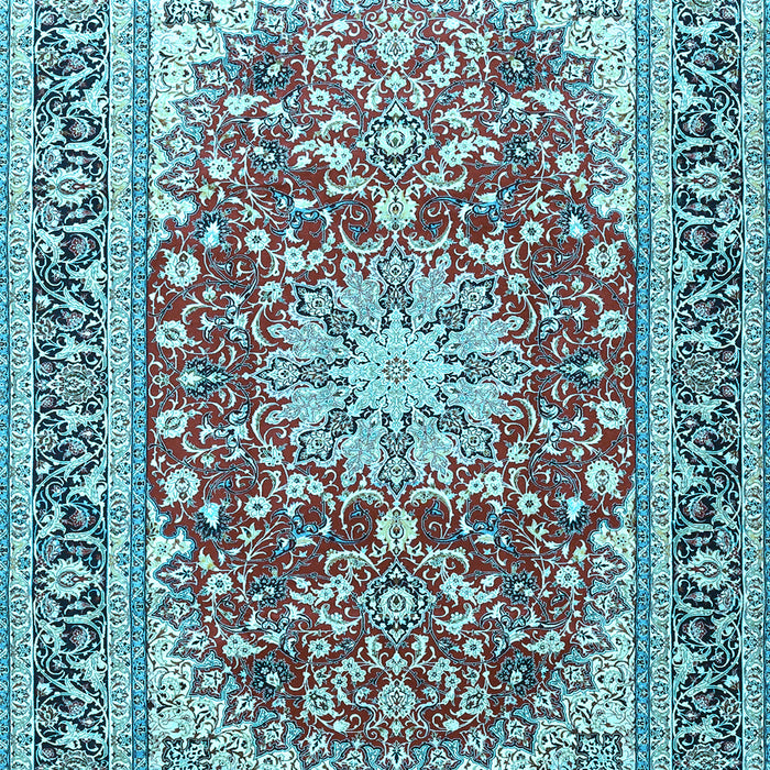 Medallion Light Blue Traditional Rug, tr4761lblu