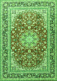 Medallion Green Traditional Rug, tr4761grn