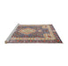 Sideview of Machine Washable Traditional Brown Rug, wshtr4762