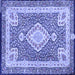Square Medallion Blue Traditional Rug, tr4762blu