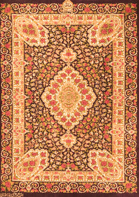 Medallion Orange Traditional Rug, tr4762org