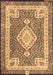 Machine Washable Medallion Brown Traditional Rug, wshtr4762brn