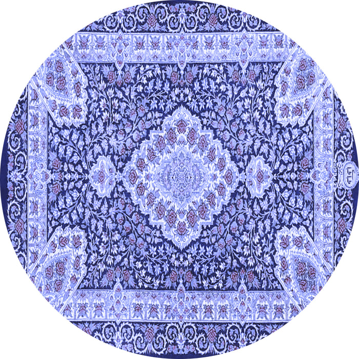 Round Medallion Blue Traditional Rug, tr4762blu