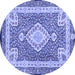 Round Medallion Blue Traditional Rug, tr4762blu