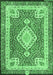 Machine Washable Medallion Emerald Green Traditional Area Rugs, wshtr4762emgrn