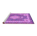 Sideview of Machine Washable Medallion Purple Traditional Area Rugs, wshtr4762pur