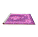 Sideview of Machine Washable Medallion Pink Traditional Rug, wshtr4762pnk