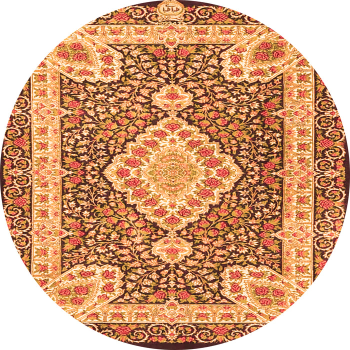 Square Medallion Orange Traditional Rug, tr4762org