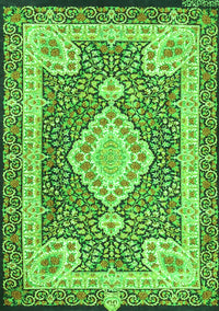 Medallion Green Traditional Rug, tr4762grn