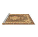 Sideview of Machine Washable Medallion Brown Traditional Rug, wshtr4762brn