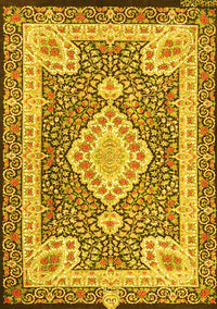 Medallion Yellow Traditional Rug, tr4762yw