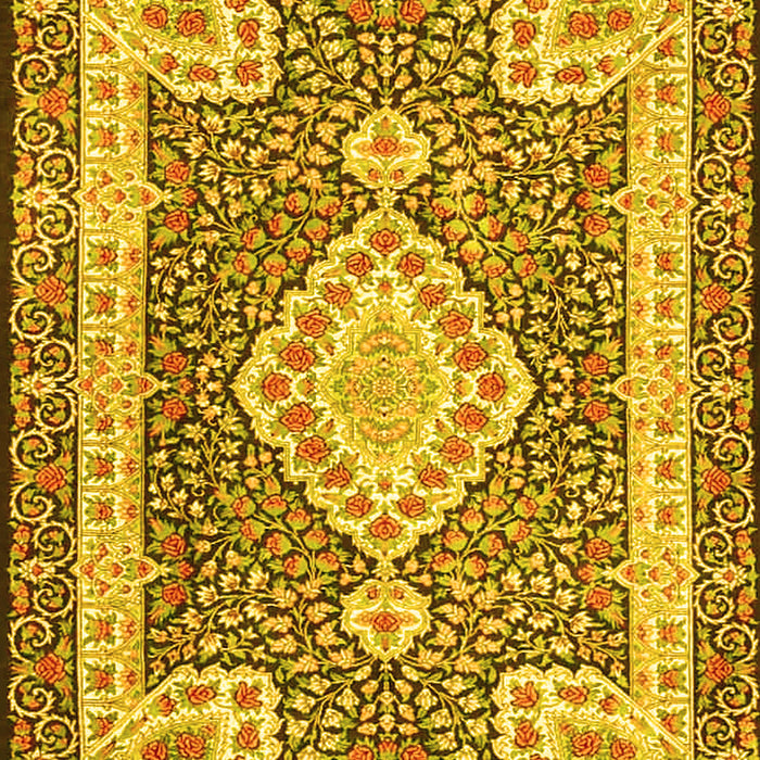 Medallion Yellow Traditional Rug, tr4762yw