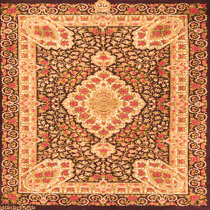 Serging Thickness of Medallion Orange Traditional Rug, tr4762org