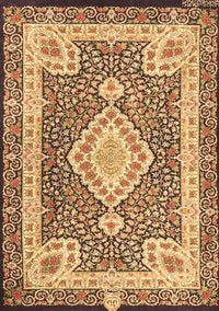 Medallion Brown Traditional Rug, tr4762brn