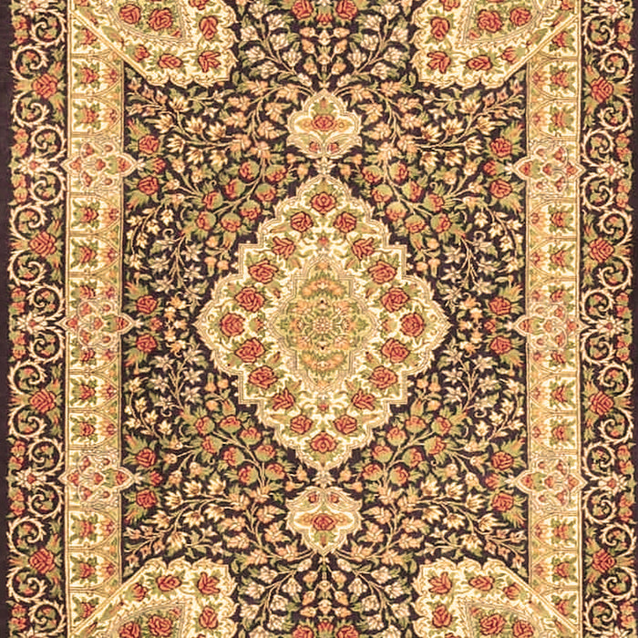 Medallion Brown Traditional Rug, tr4762brn