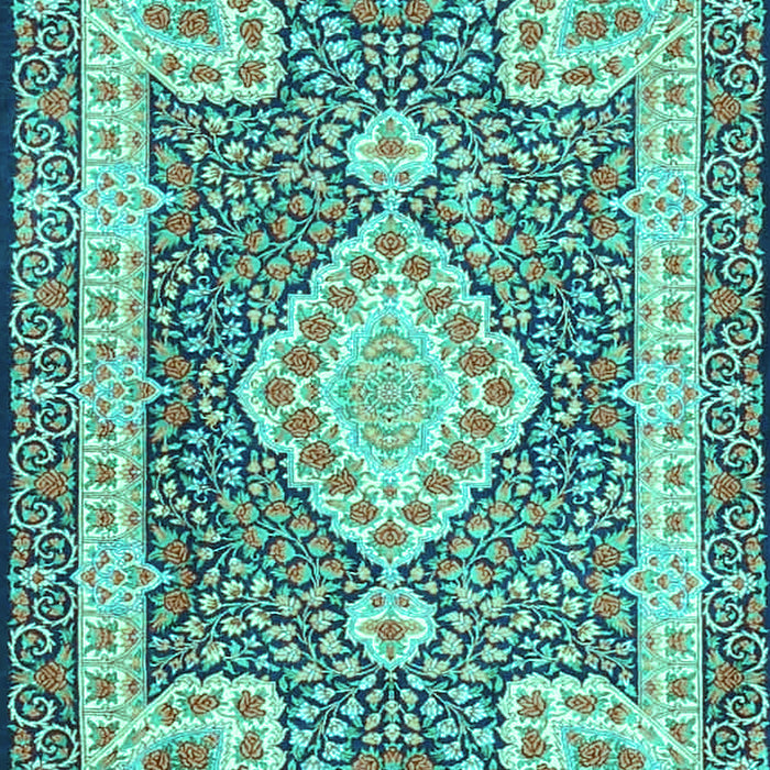 Medallion Turquoise Traditional Rug, tr4762turq