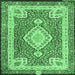 Square Medallion Emerald Green Traditional Rug, tr4762emgrn