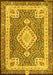 Machine Washable Medallion Yellow Traditional Rug, wshtr4762yw