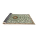 Sideview of Traditional Dark Green Medallion Rug, tr4763