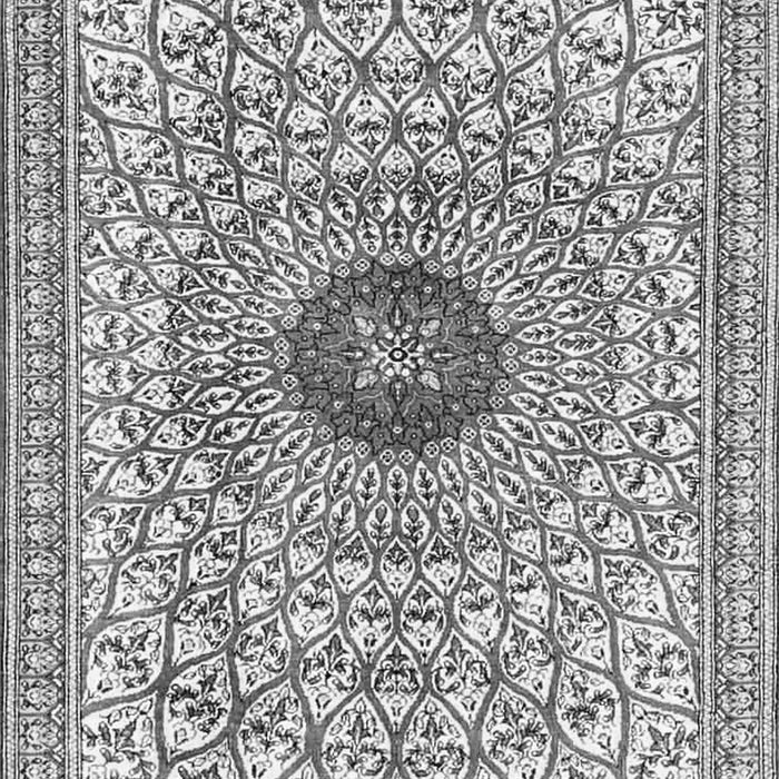 Serging Thickness of Machine Washable Medallion Gray Traditional Rug, wshtr4763gry