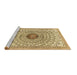 Sideview of Machine Washable Medallion Brown Traditional Rug, wshtr4763brn