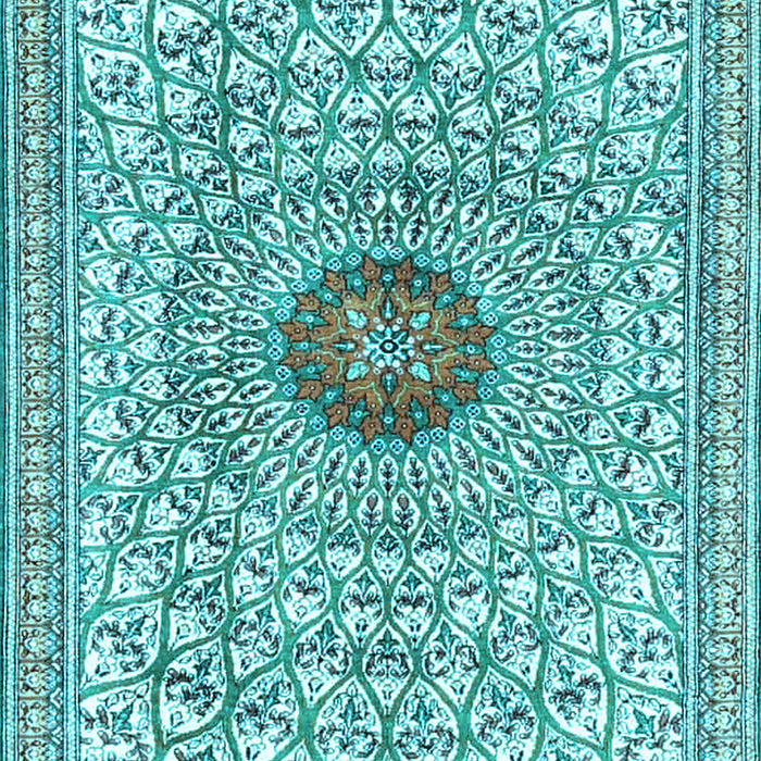 Medallion Light Blue Traditional Rug, tr4763lblu