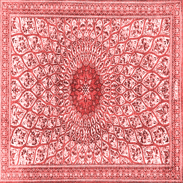Machine Washable Medallion Red Traditional Rug, wshtr4763red