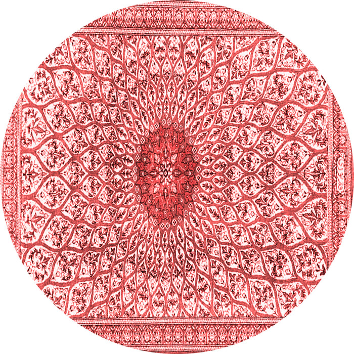 Machine Washable Medallion Red Traditional Rug, wshtr4763red