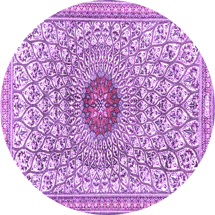 Round Medallion Purple Traditional Rug, tr4763pur