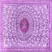 Square Medallion Purple Traditional Rug, tr4763pur