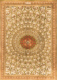 Medallion Orange Traditional Rug, tr4763org