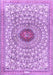 Machine Washable Medallion Purple Traditional Area Rugs, wshtr4763pur