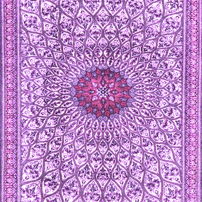 Machine Washable Medallion Purple Traditional Area Rugs, wshtr4763pur