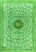 Serging Thickness of Machine Washable Medallion Green Traditional Area Rugs, wshtr4763grn