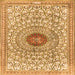 Serging Thickness of Medallion Orange Traditional Rug, tr4763org