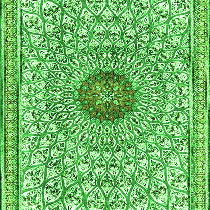 Medallion Green Traditional Rug, tr4763grn