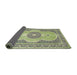 Sideview of Traditional Brown Gold Medallion Rug, tr4764