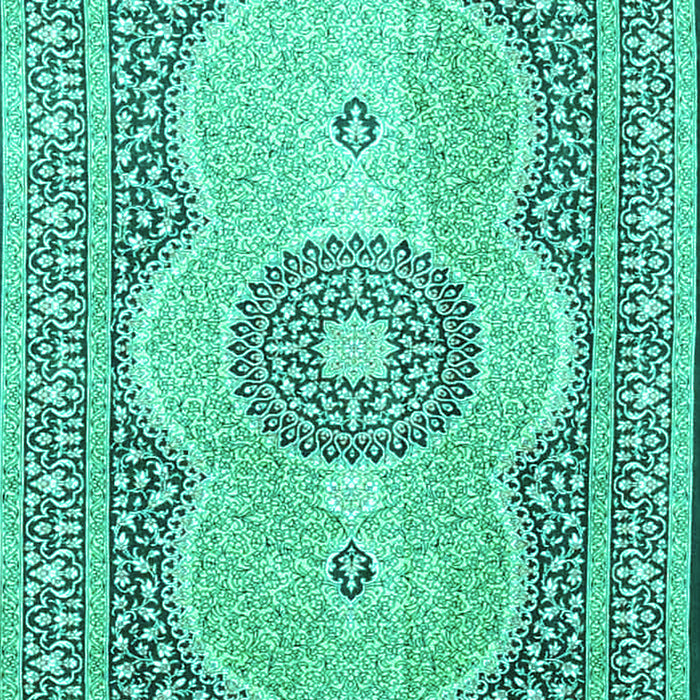 Machine Washable Medallion Turquoise Traditional Area Rugs, wshtr4764turq
