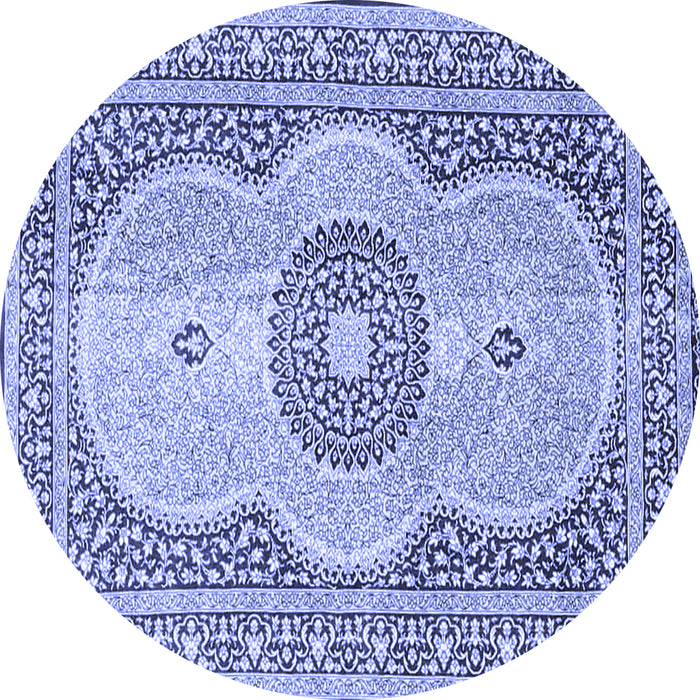 Round Medallion Blue Traditional Rug, tr4764blu