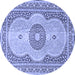 Round Medallion Blue Traditional Rug, tr4764blu