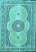 Medallion Light Blue Traditional Rug, tr4764lblu