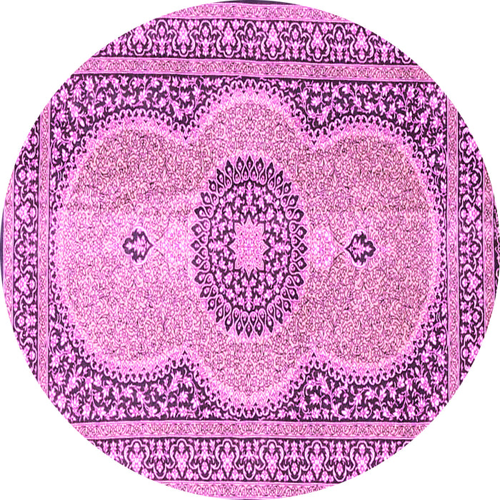 Round Medallion Pink Traditional Rug, tr4764pnk